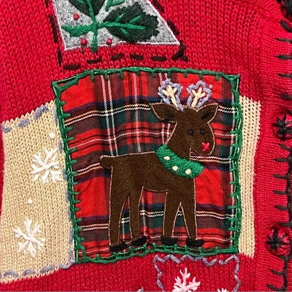 Victoria Jones Vintage multi-color button front plaid hem and sleeves cardigan - Picture 6 of 10